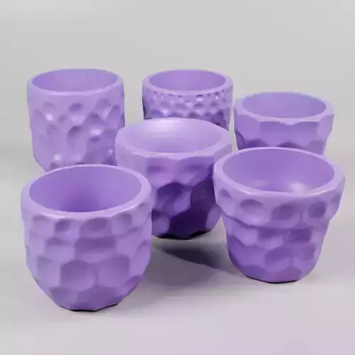 Set of 6 Planter Clay Style Pot With Drainage