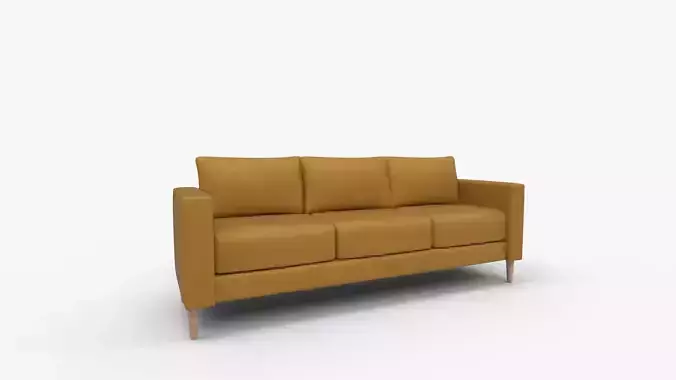 The Essential Sofa Three Seater Yellow Velour