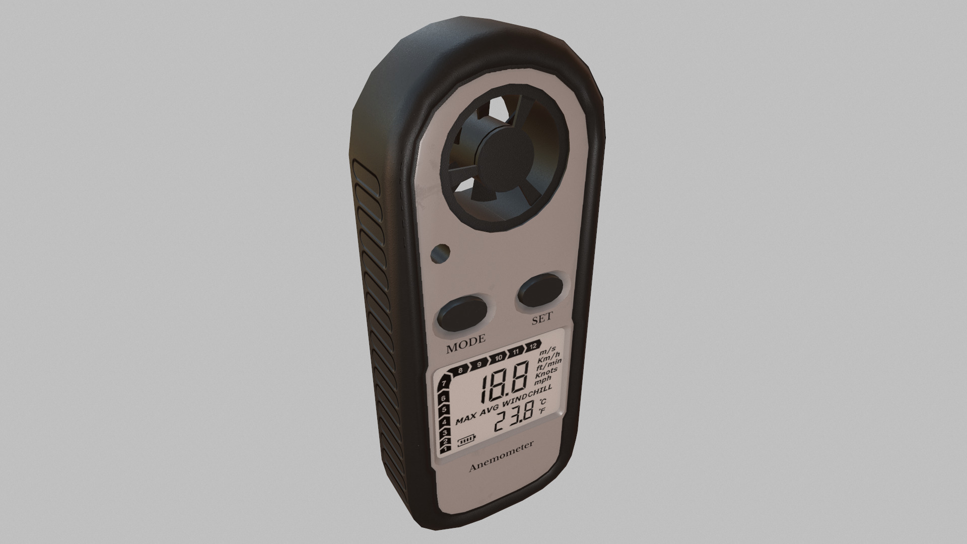 Digital Anemometer Low Poly Low-poly 3D model_19