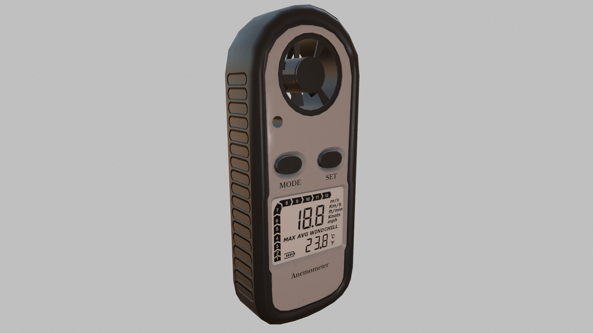 Digital Anemometer Low Poly Low-poly 3D model_15