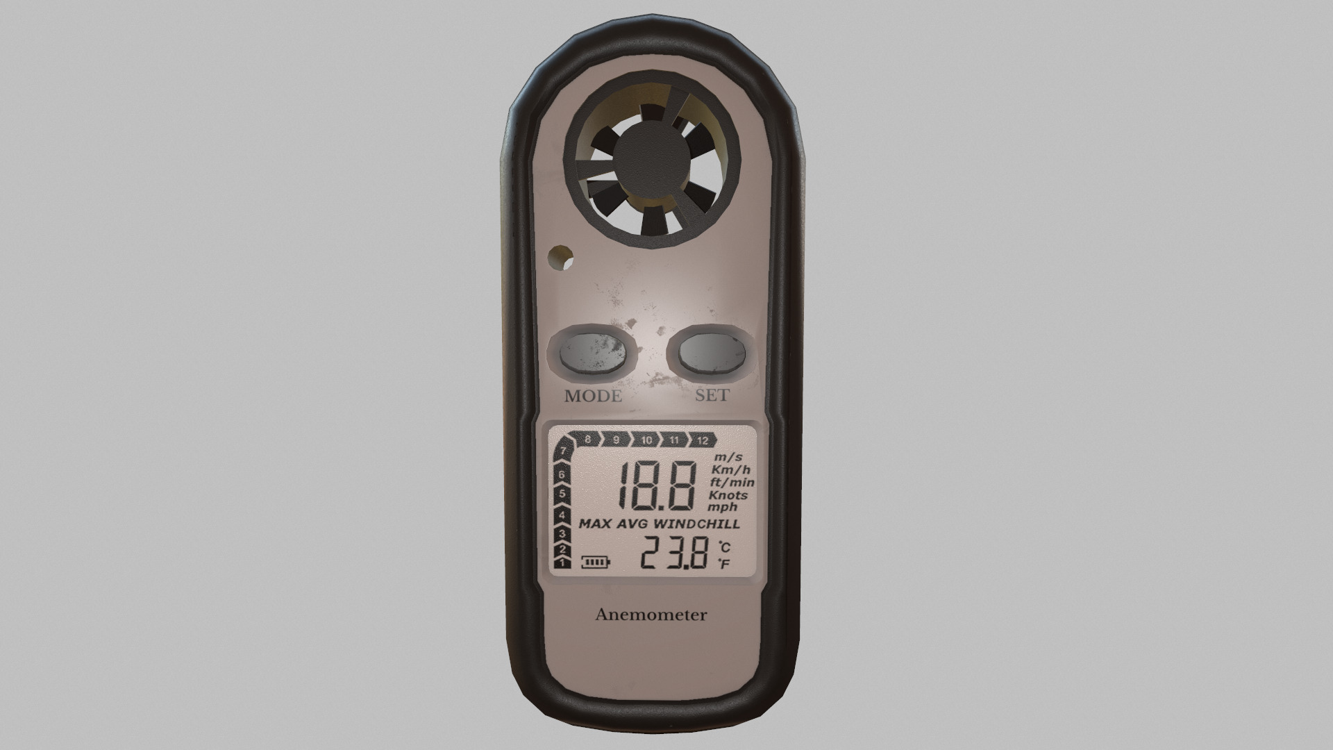 Digital Anemometer Low Poly Low-poly 3D model_10
