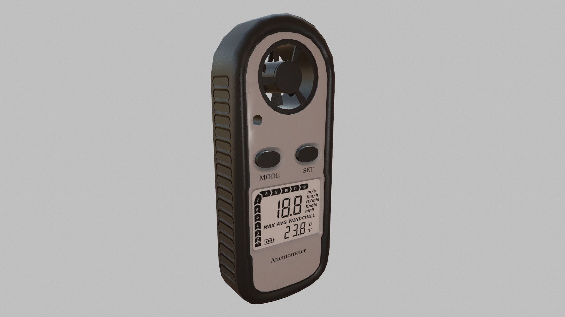 Digital Anemometer Low Poly Low-poly 3D model_9