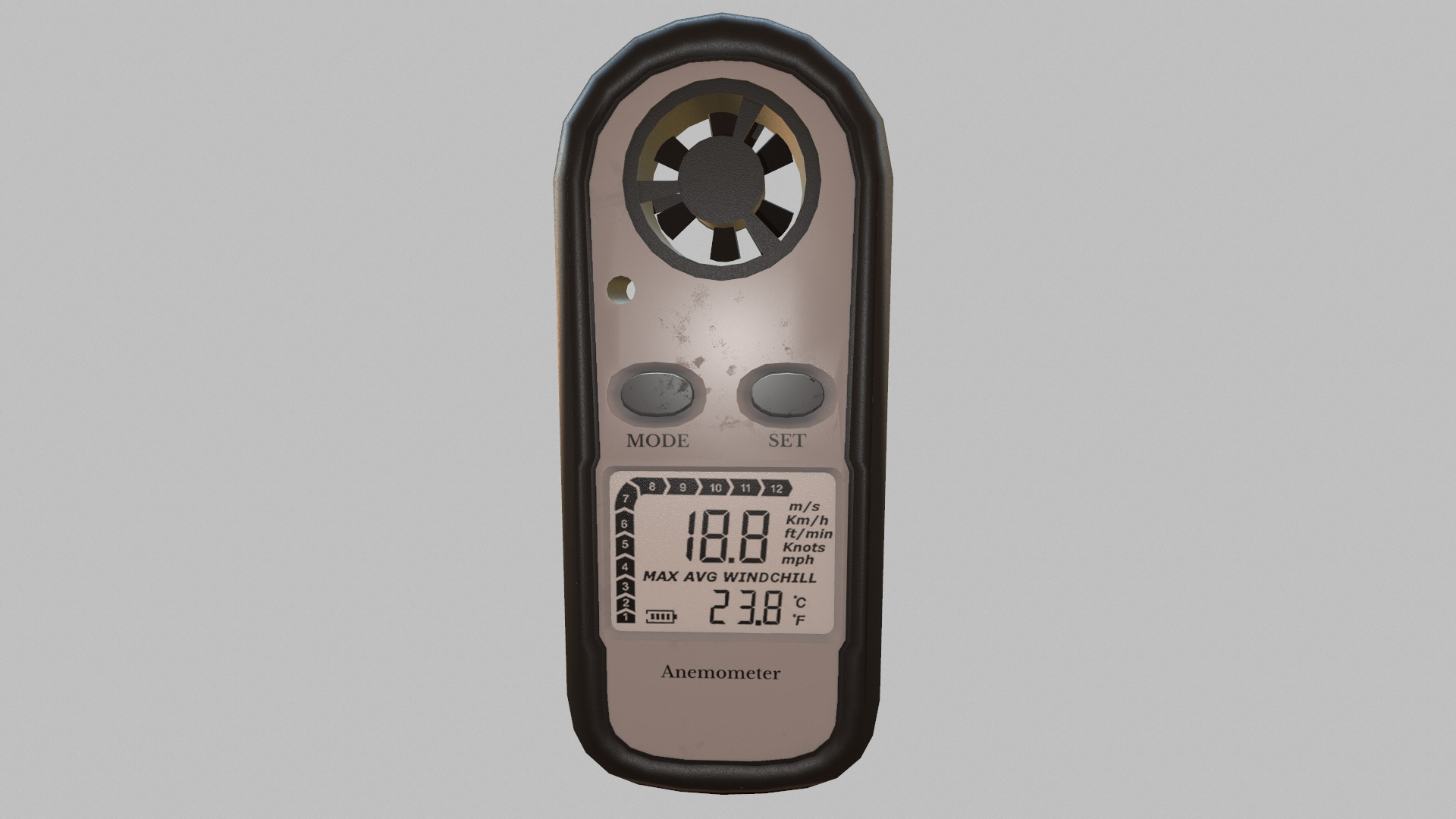 Digital Anemometer Low Poly Low-poly 3D model_14