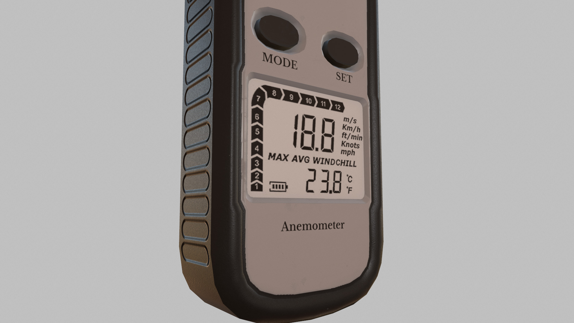 Digital Anemometer Low Poly Low-poly 3D model_22