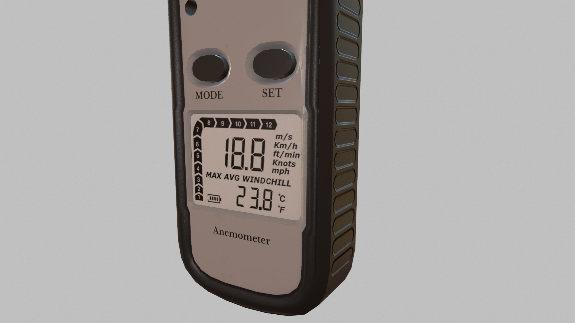 Digital Anemometer Low Poly Low-poly 3D model_12