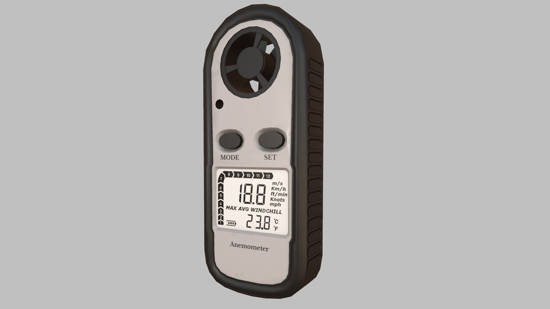 Digital Anemometer Low Poly Low-poly 3D model_20