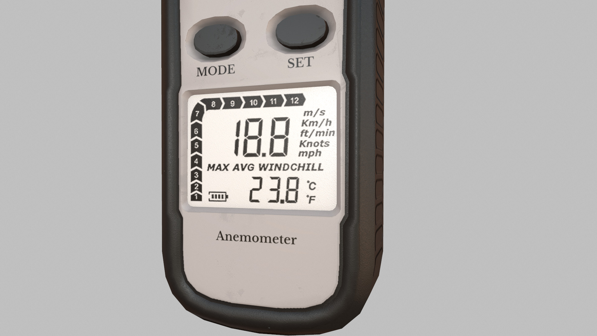 Digital Anemometer Low Poly Low-poly 3D model_21