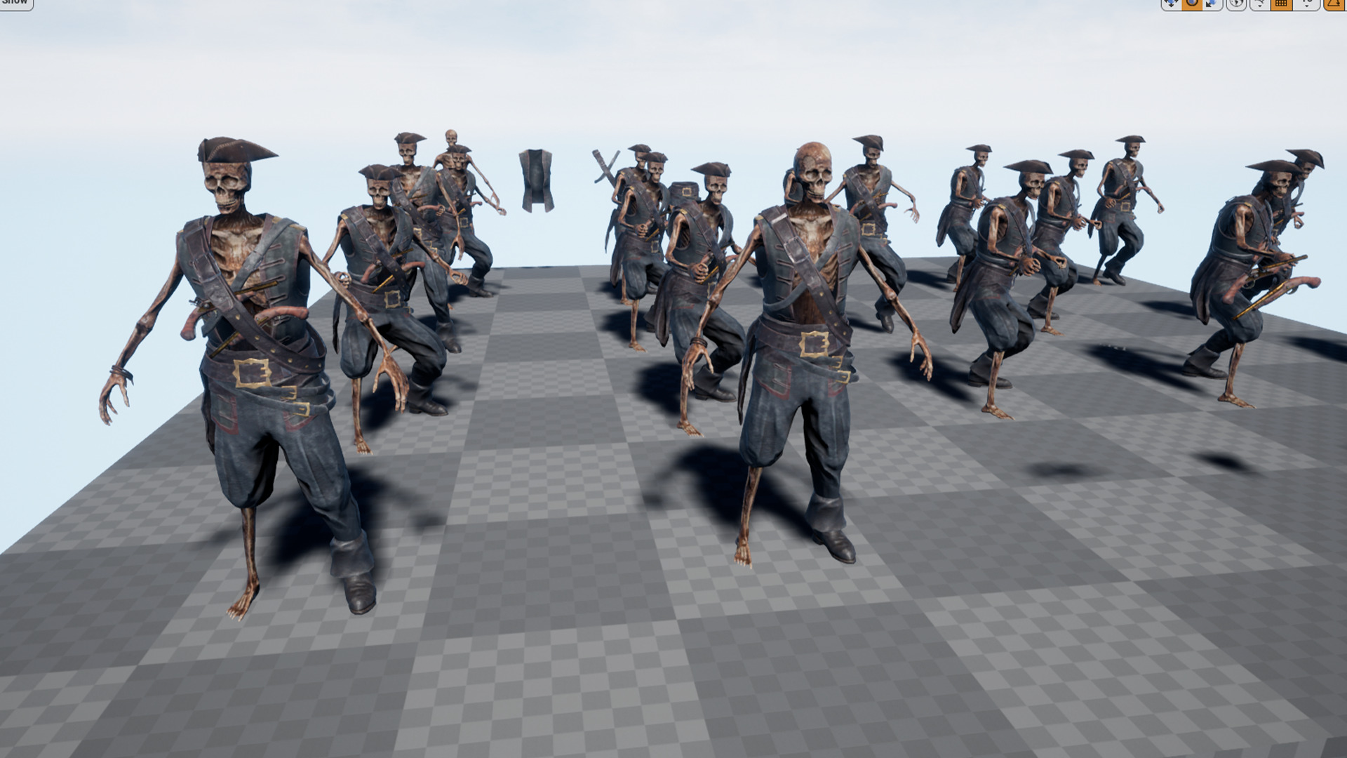 PIRATE SKELETON 7A Low-poly 3D model_15