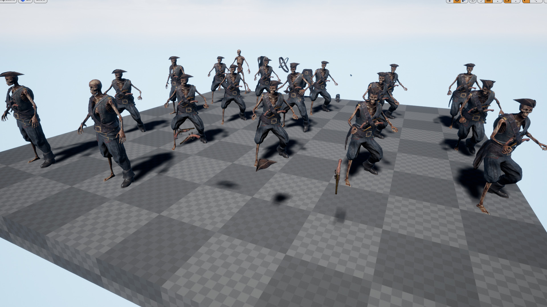 PIRATE SKELETON 7A Low-poly 3D model_17