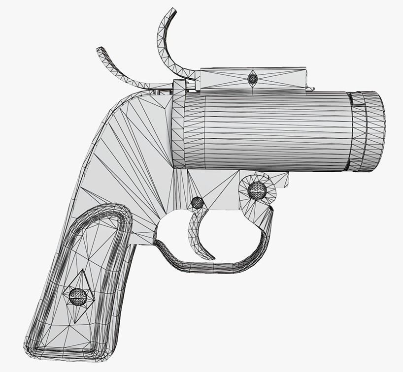 AN-M8 Flare Gun Model - Textures Low-poly 3D model_7