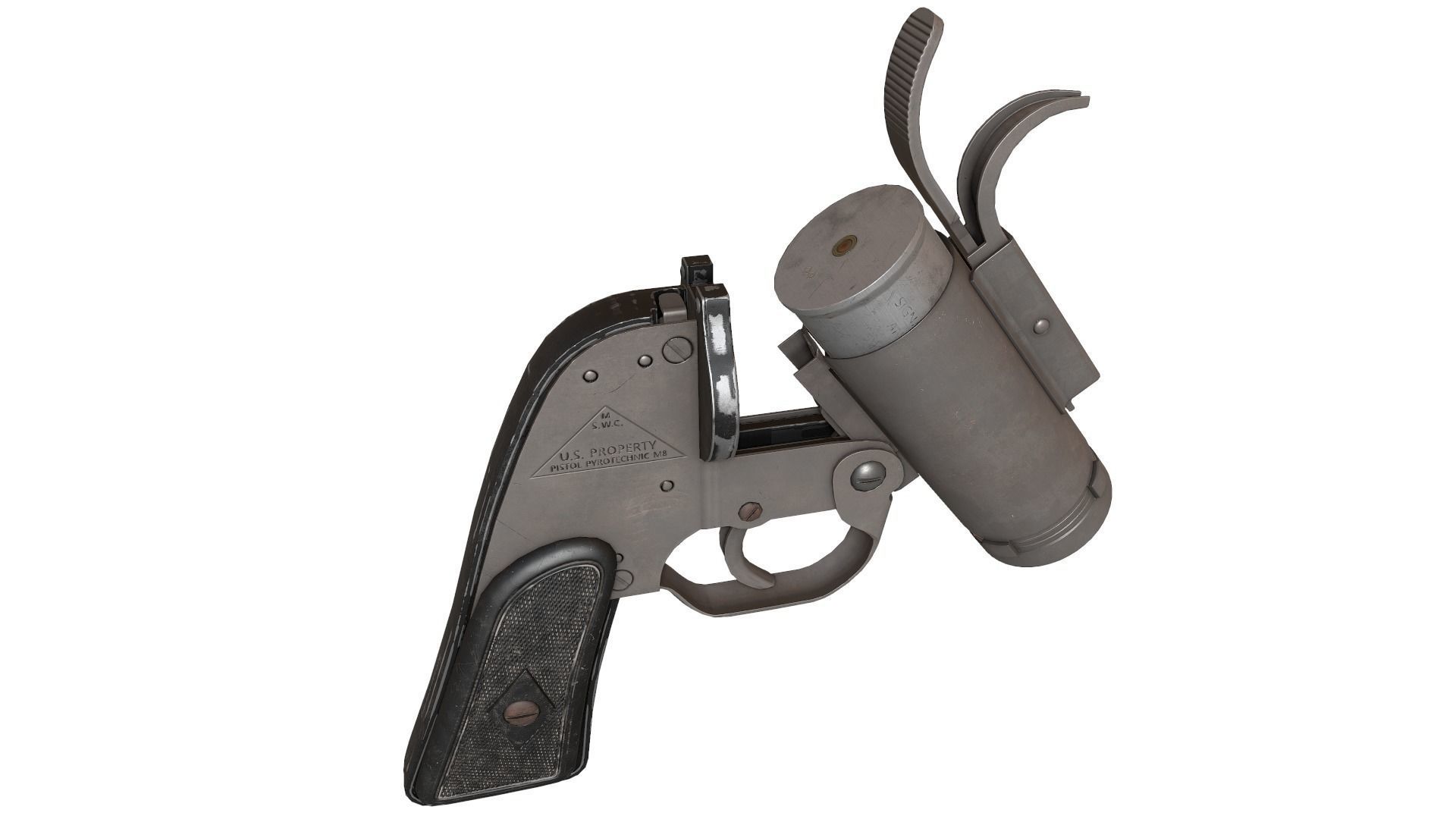 AN-M8 Flare Gun Model - Textures Low-poly 3D model_3