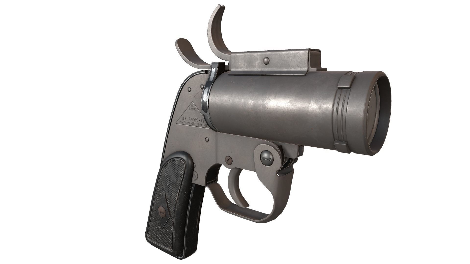 AN-M8 Flare Gun Model - Textures Low-poly 3D model_5