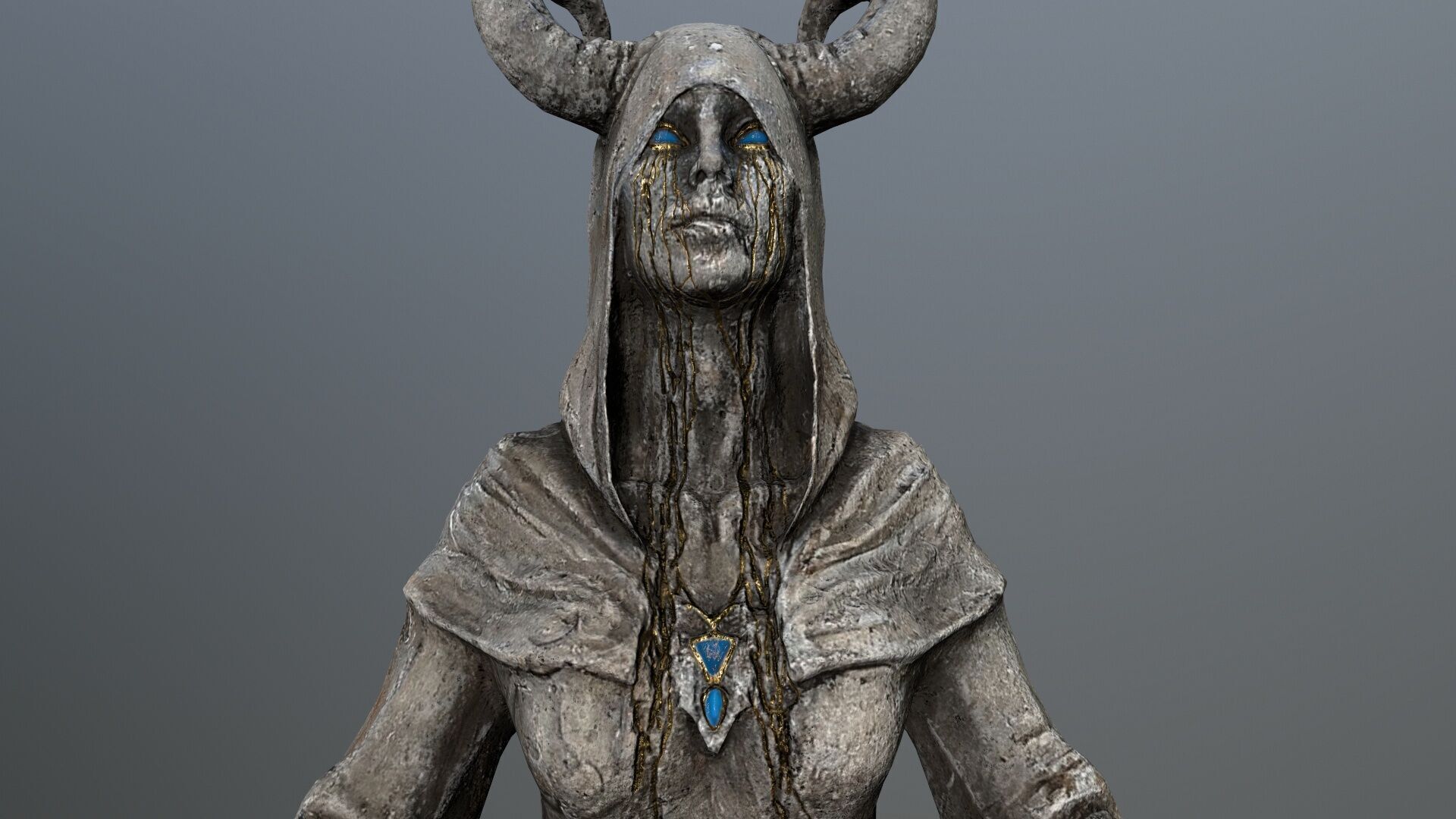 angel fountain Low-poly 3D model_6