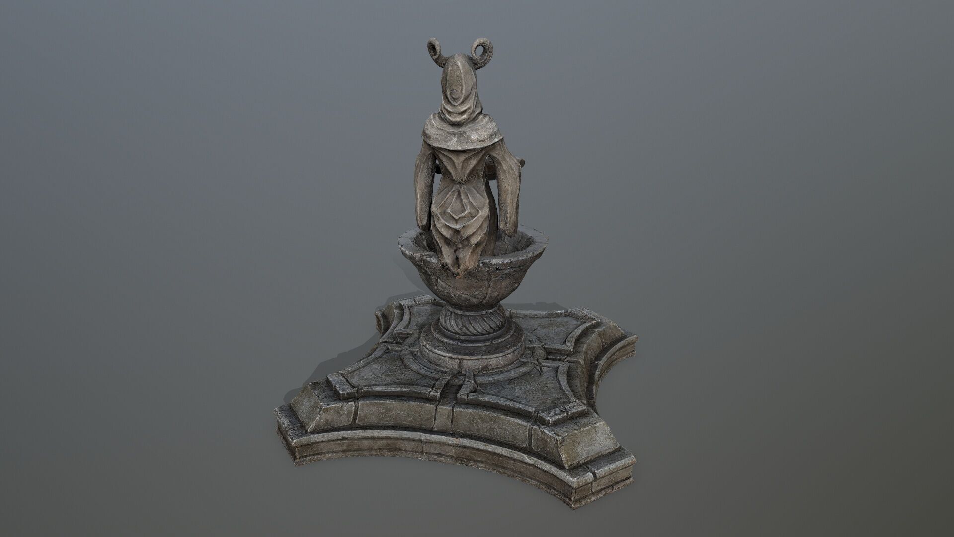 angel fountain Low-poly 3D model_14