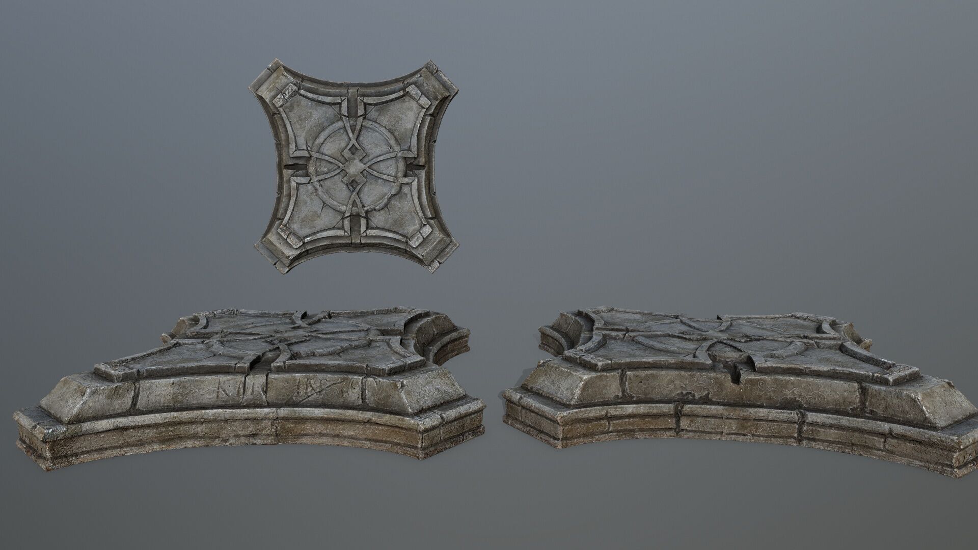 angel fountain Low-poly 3D model_4