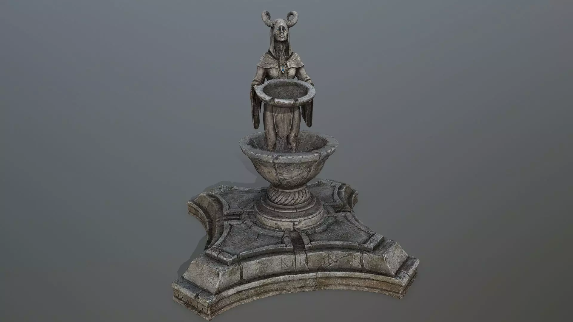angel fountain Low-poly 3D model_0