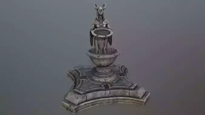 angel fountain Low-poly 3D model