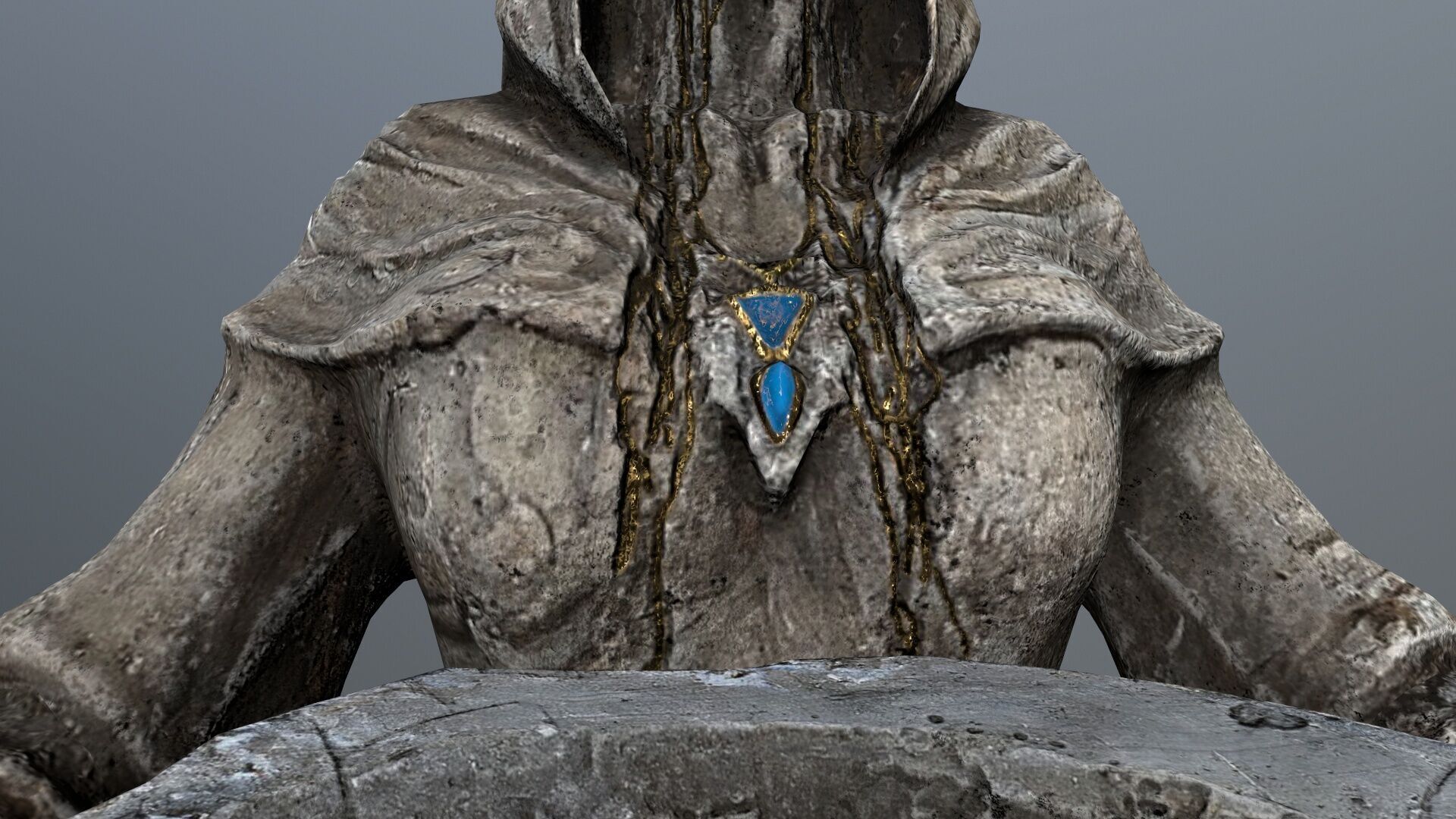 angel fountain Low-poly 3D model_8