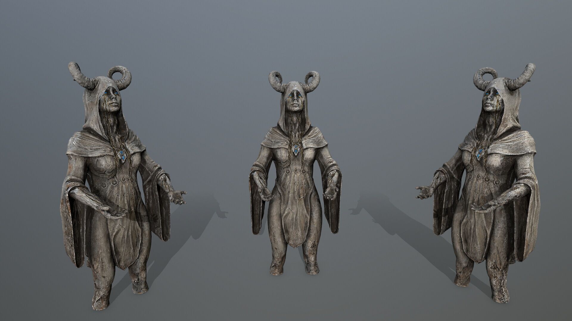 angel fountain Low-poly 3D model_2