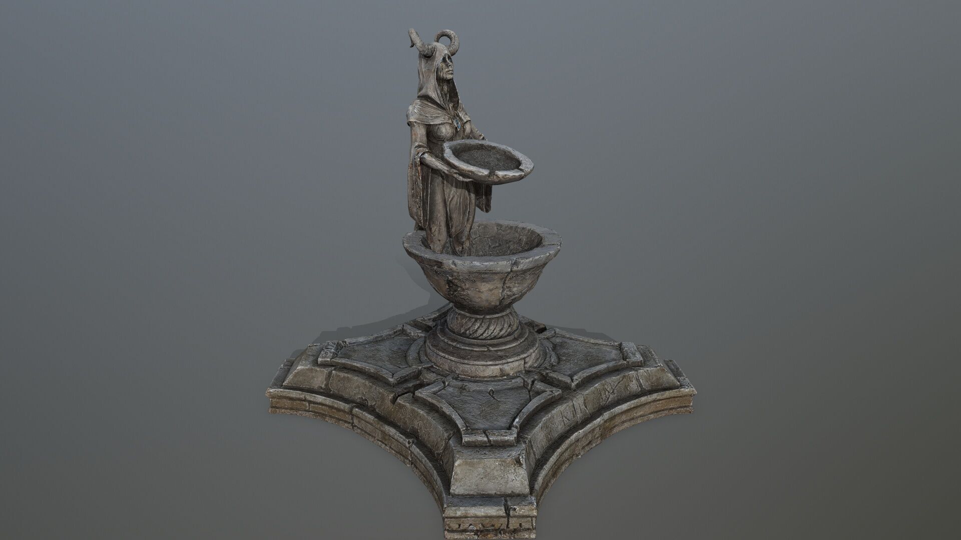 angel fountain Low-poly 3D model_11