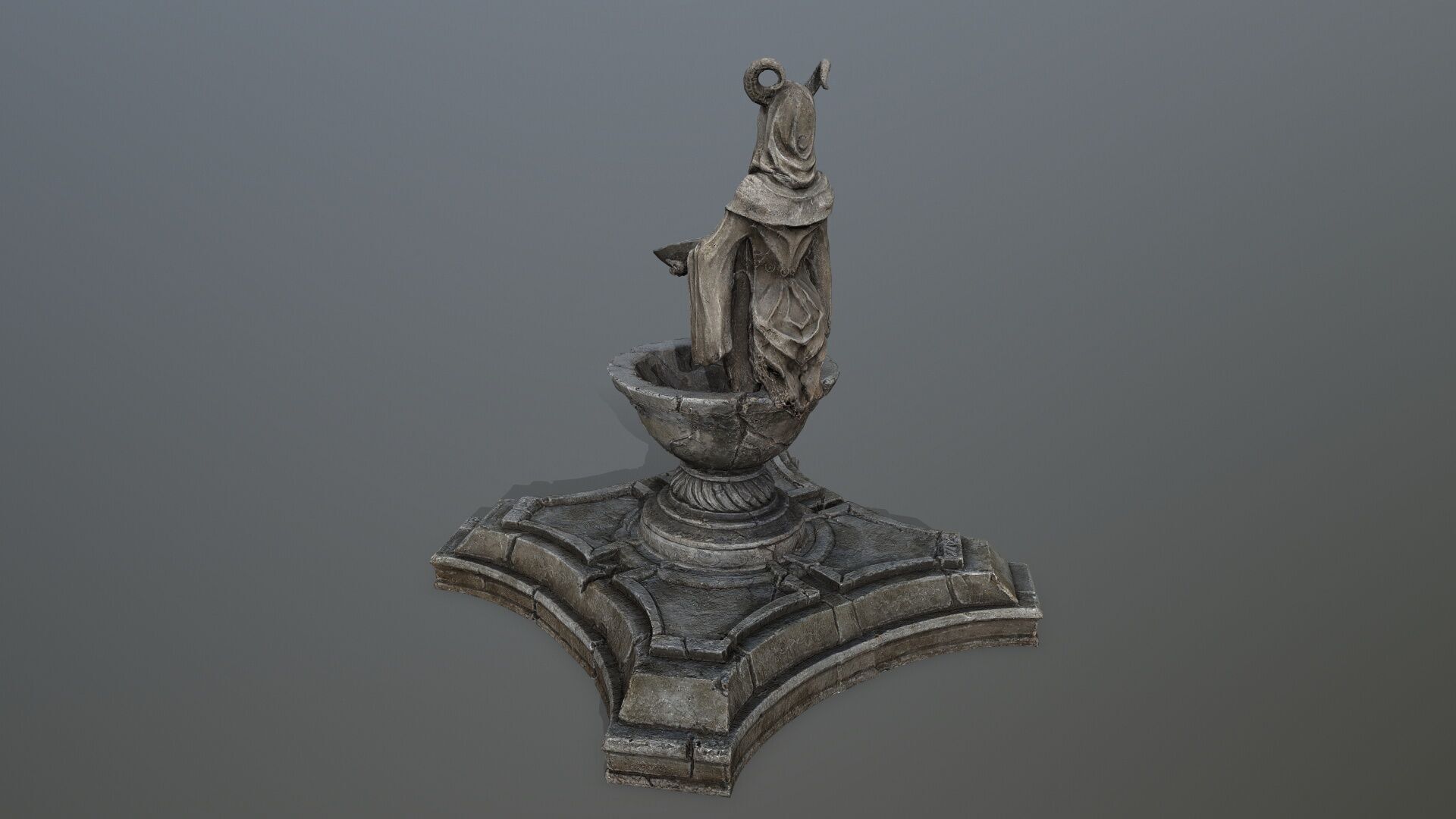 angel fountain Low-poly 3D model_15