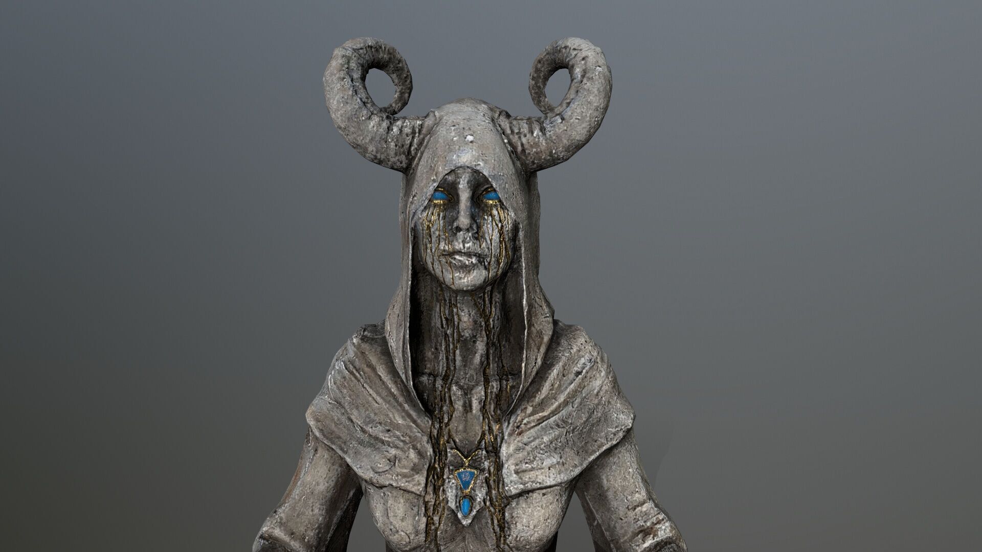 angel fountain Low-poly 3D model_9