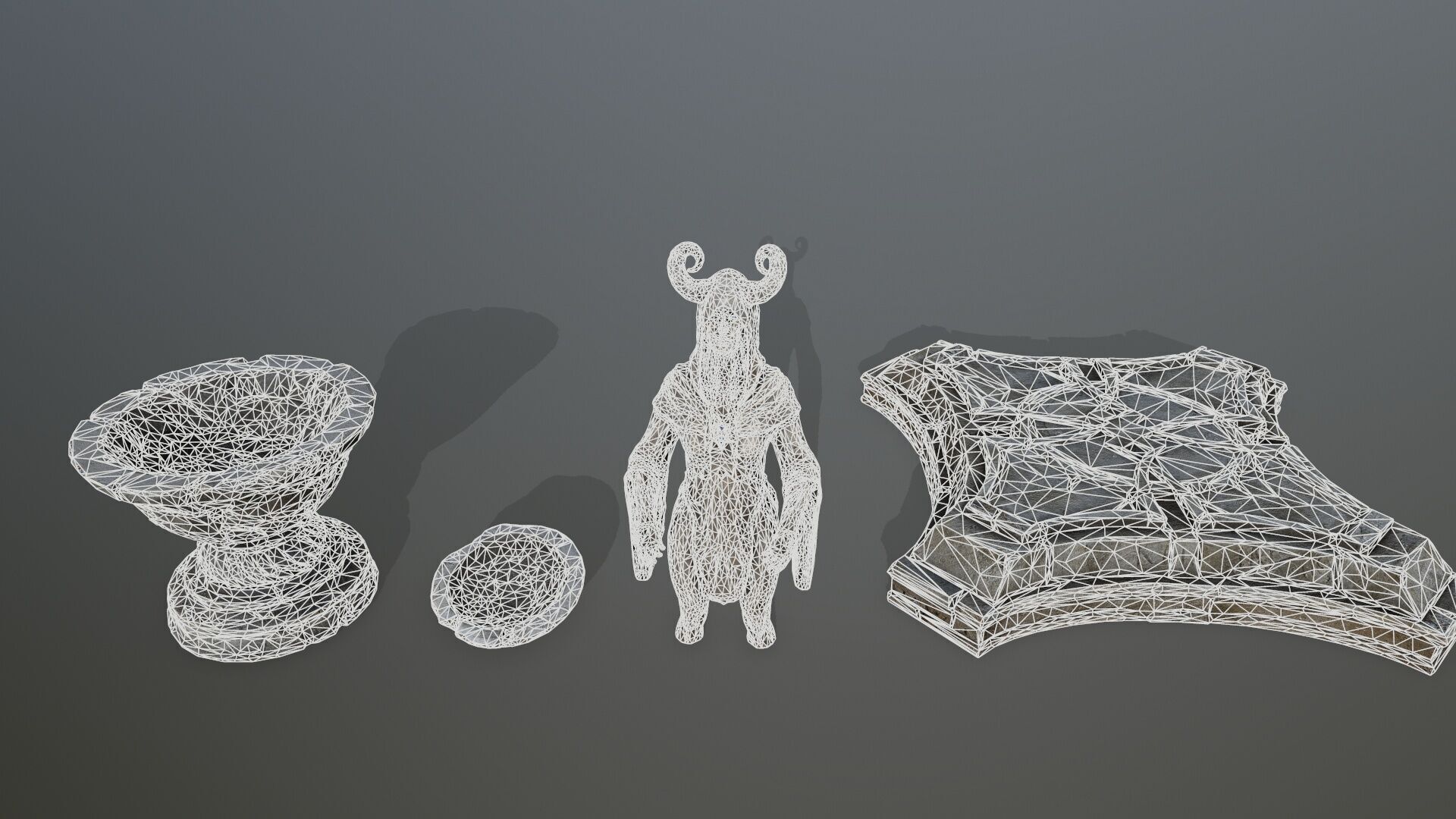 angel fountain Low-poly 3D model_19