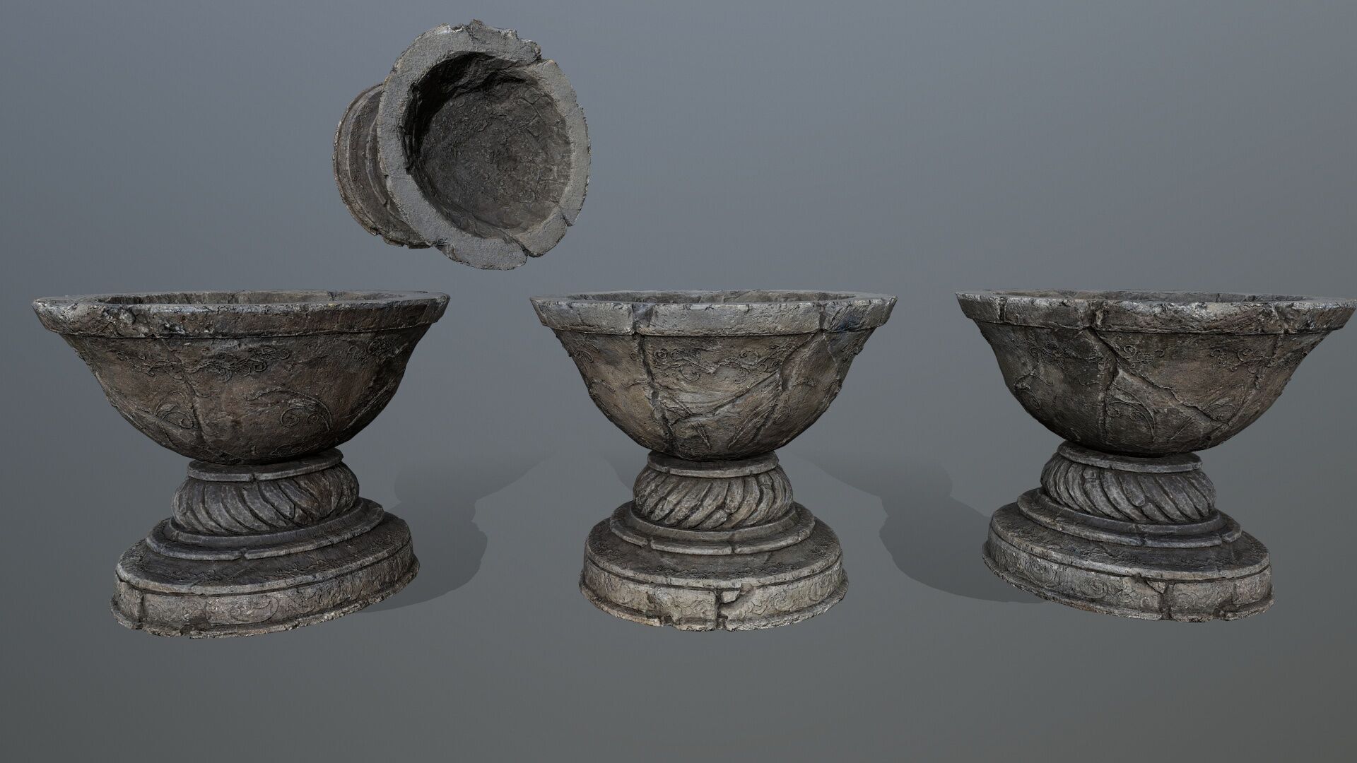 angel fountain Low-poly 3D model_3