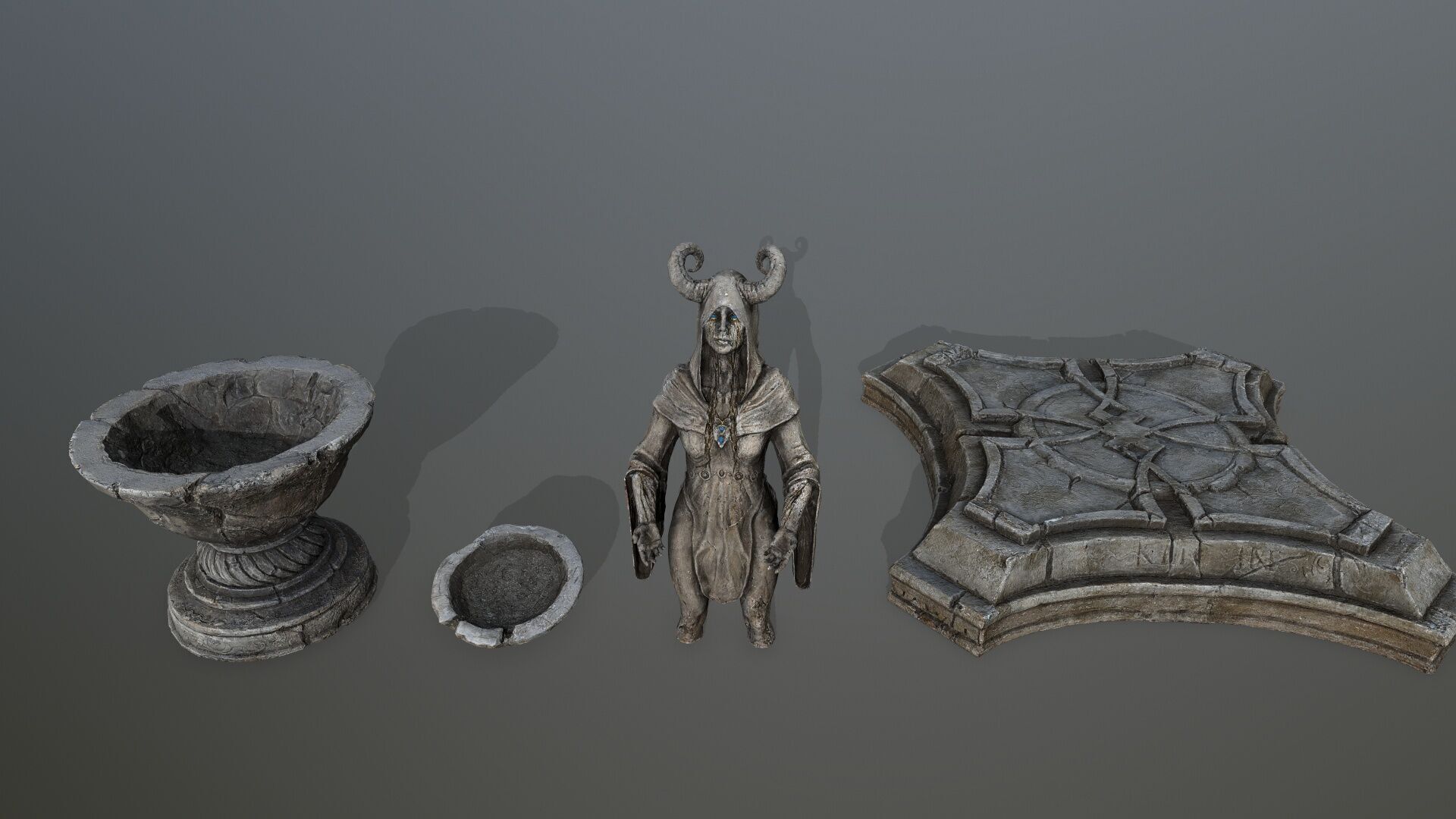 angel fountain Low-poly 3D model_1