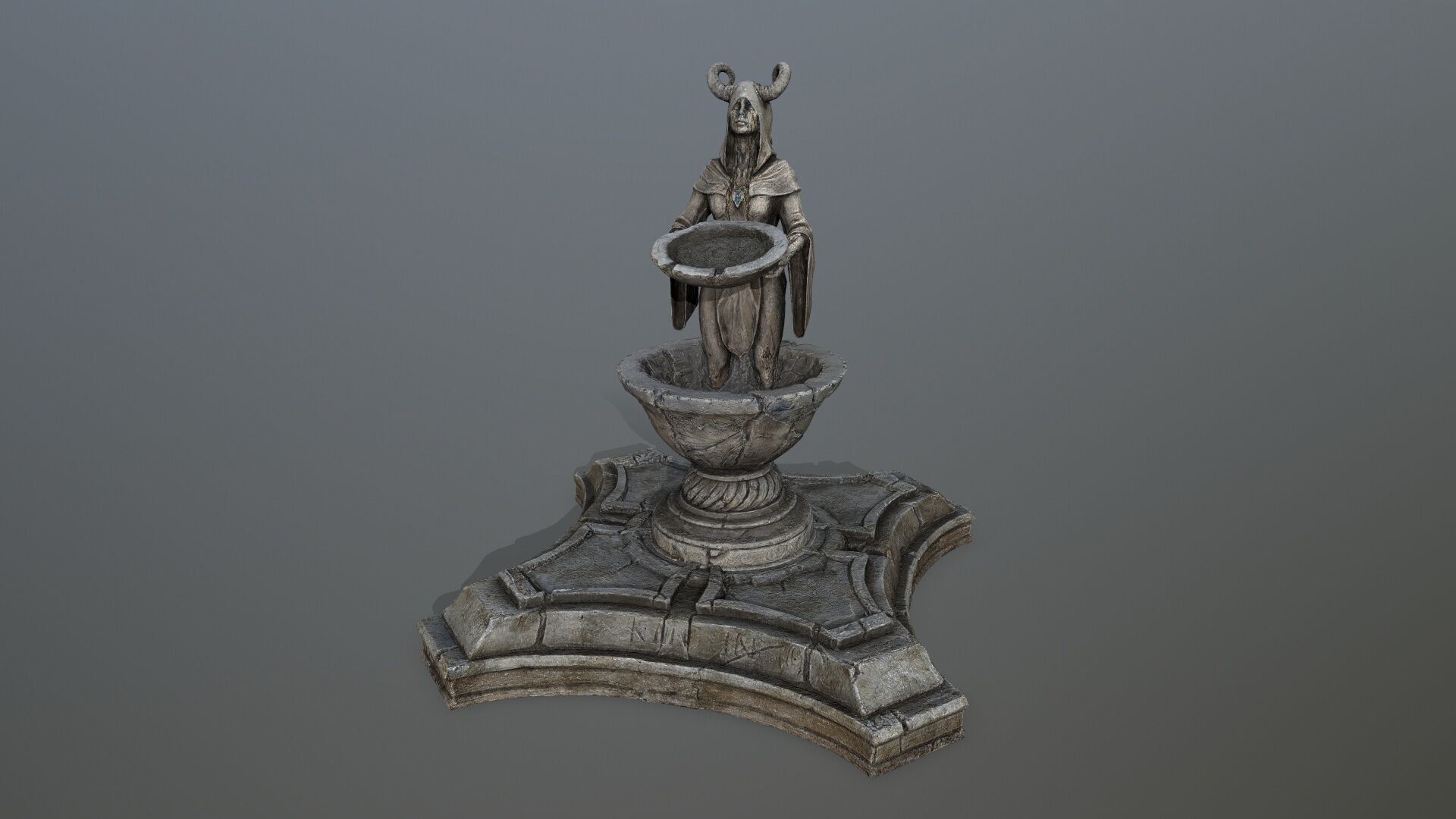 angel fountain Low-poly 3D model_18