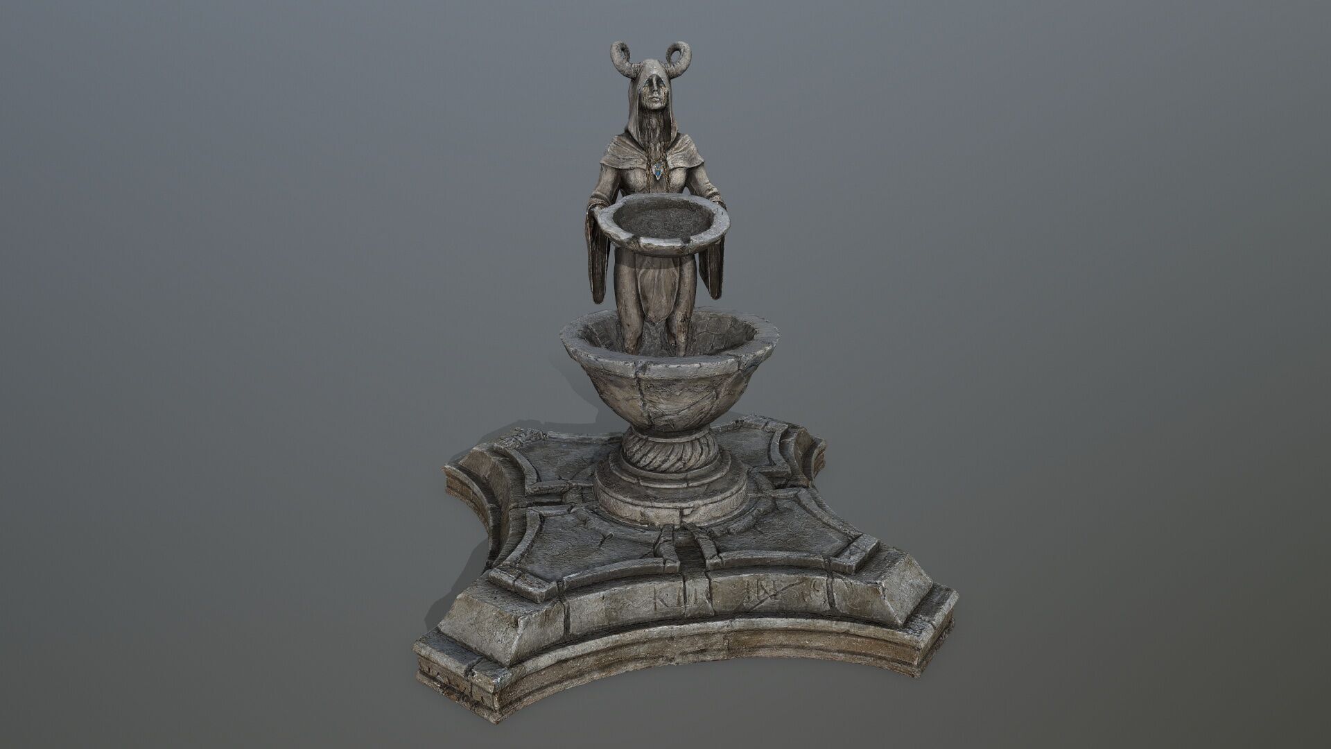 angel fountain Low-poly 3D model_10
