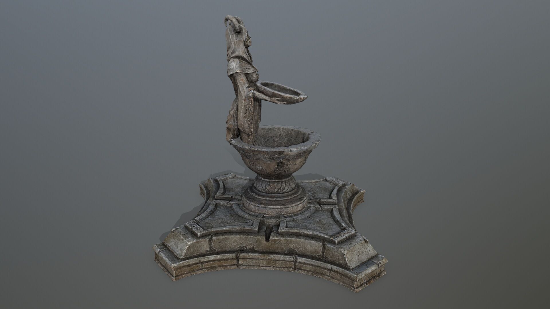 angel fountain Low-poly 3D model_12