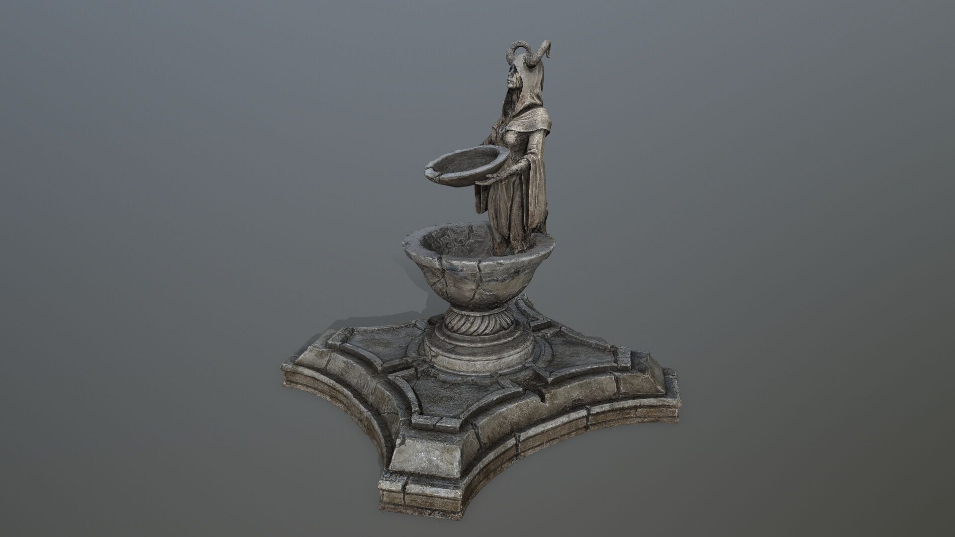 angel fountain Low-poly 3D model_17