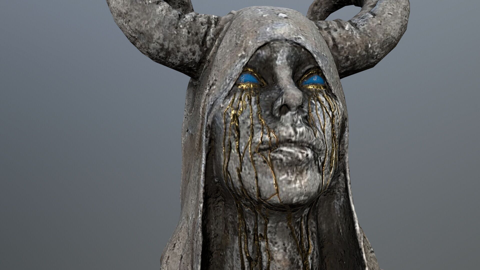 angel fountain Low-poly 3D model_7