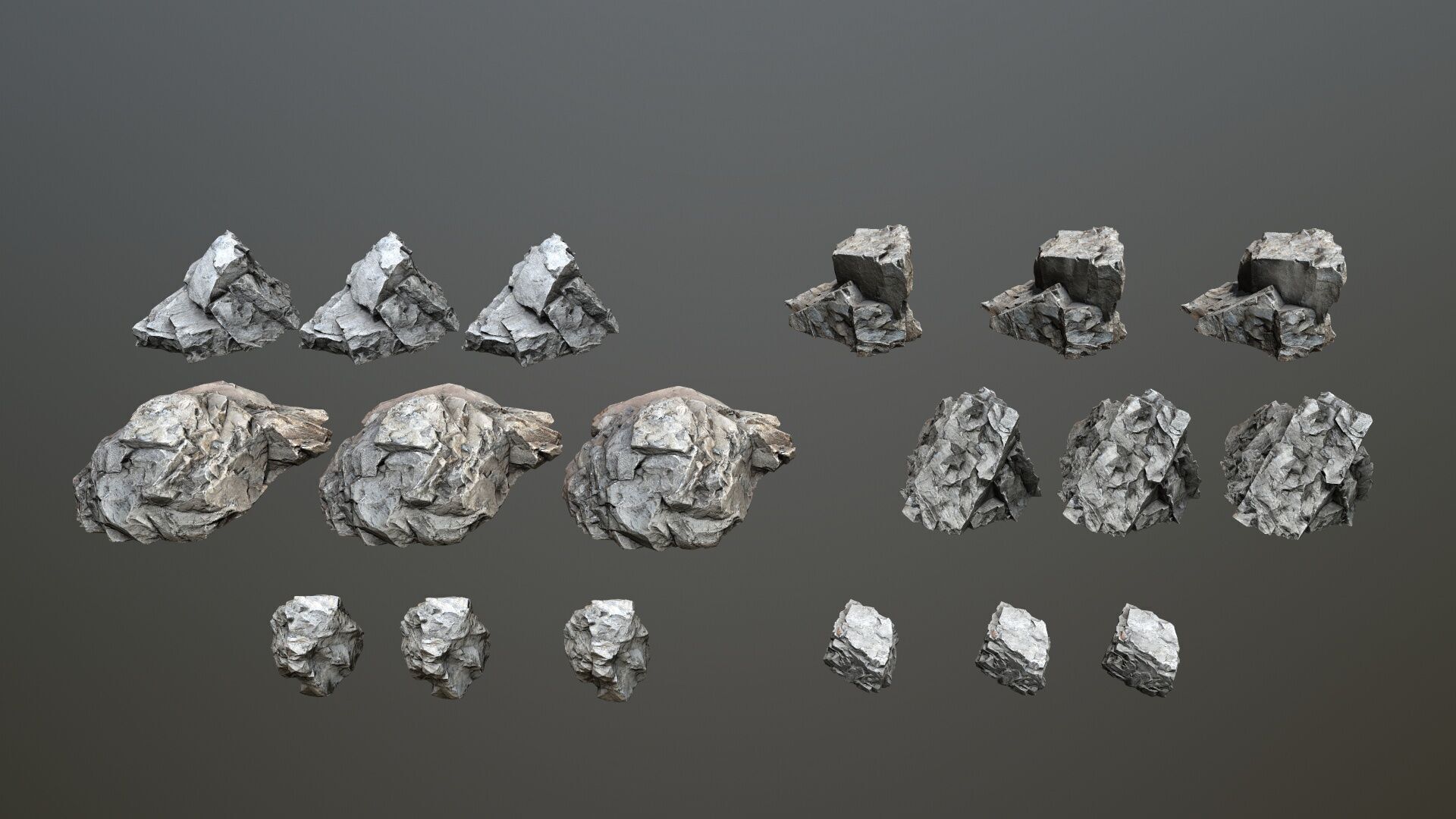 cliff rocks Low-poly 3D model_14