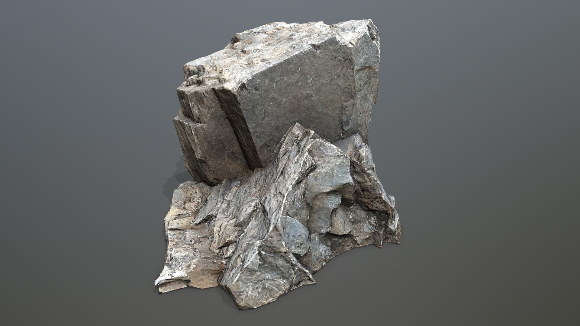 cliff rocks Low-poly 3D model_5