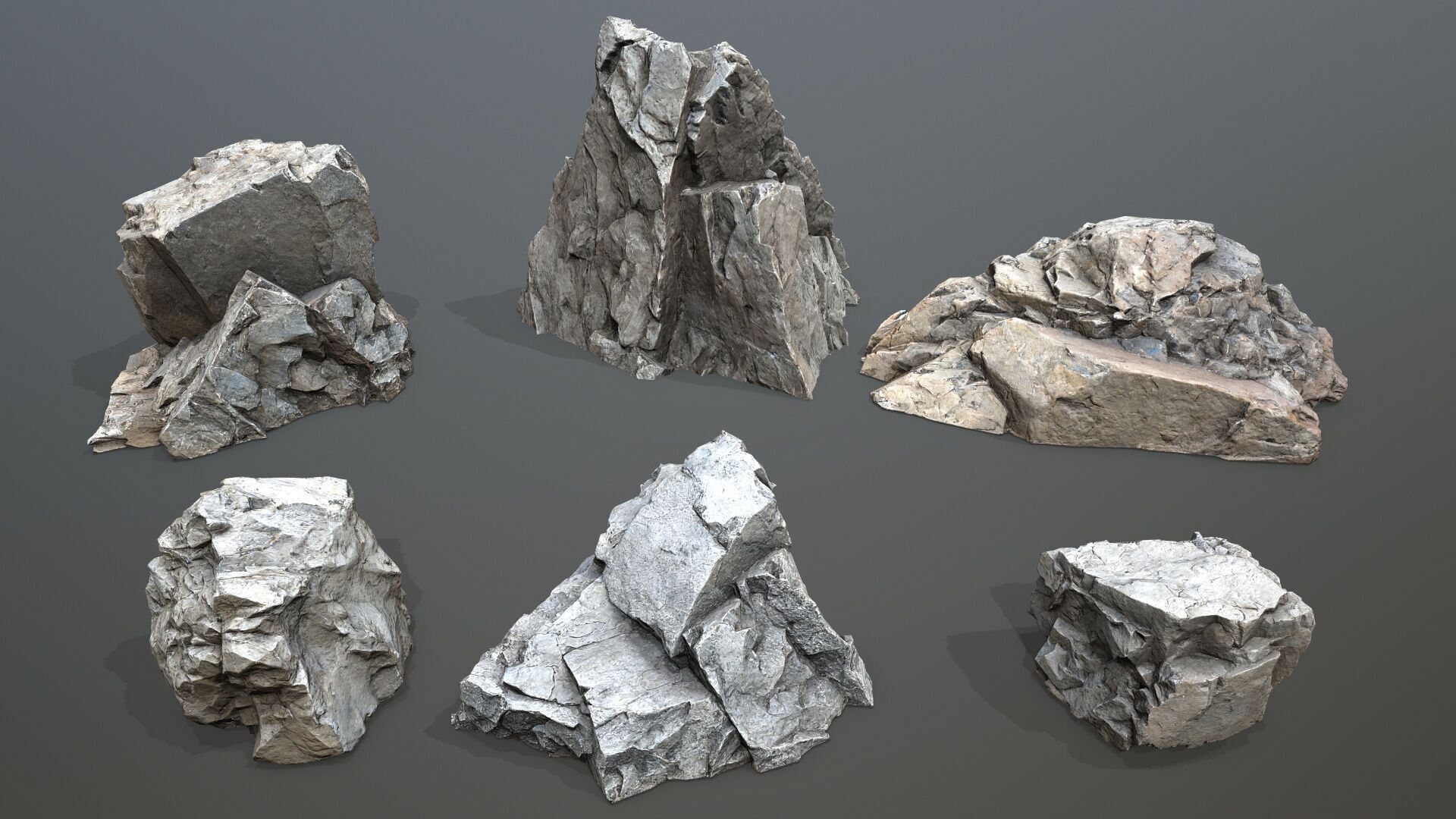 cliff rocks Low-poly 3D model_1