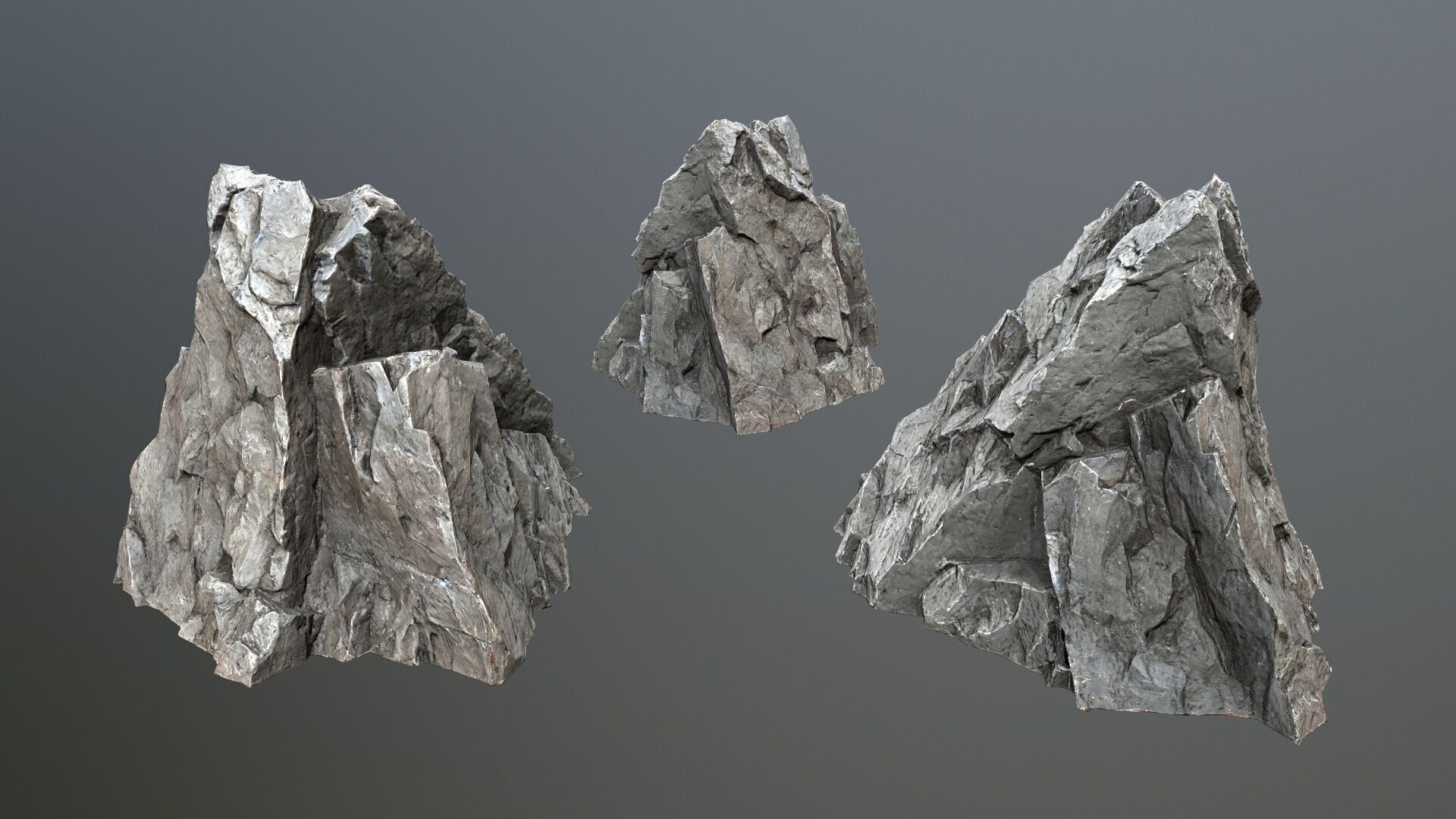 cliff rocks Low-poly 3D model_10