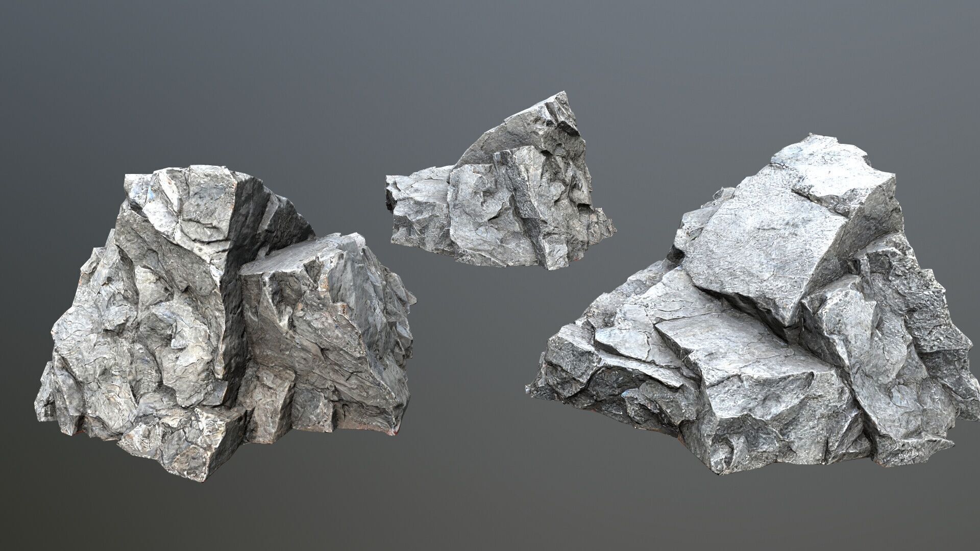 cliff rocks Low-poly 3D model_9