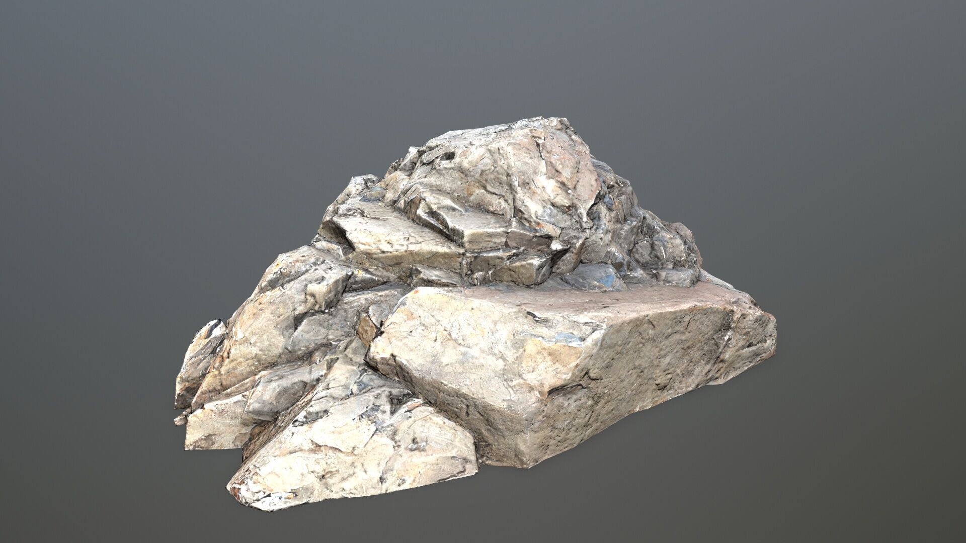 cliff rocks Low-poly 3D model_6