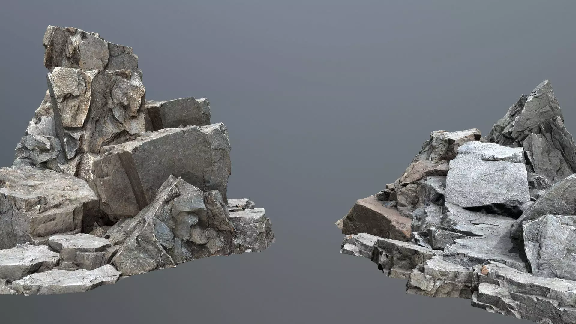 cliff rocks Low-poly 3D model_0