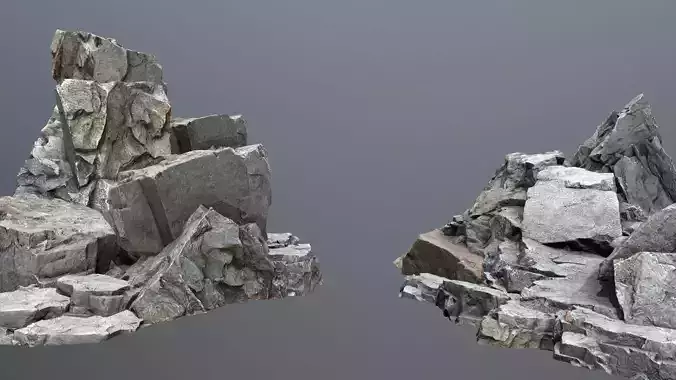 cliff rocks Low-poly 3D model