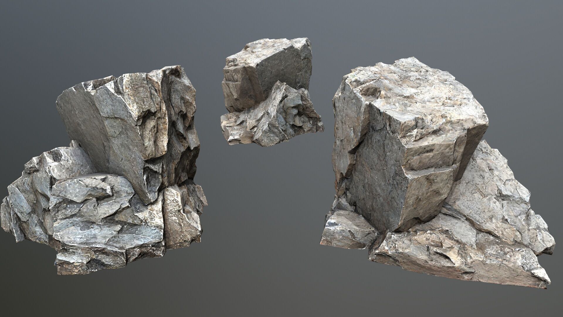 cliff rocks Low-poly 3D model_11