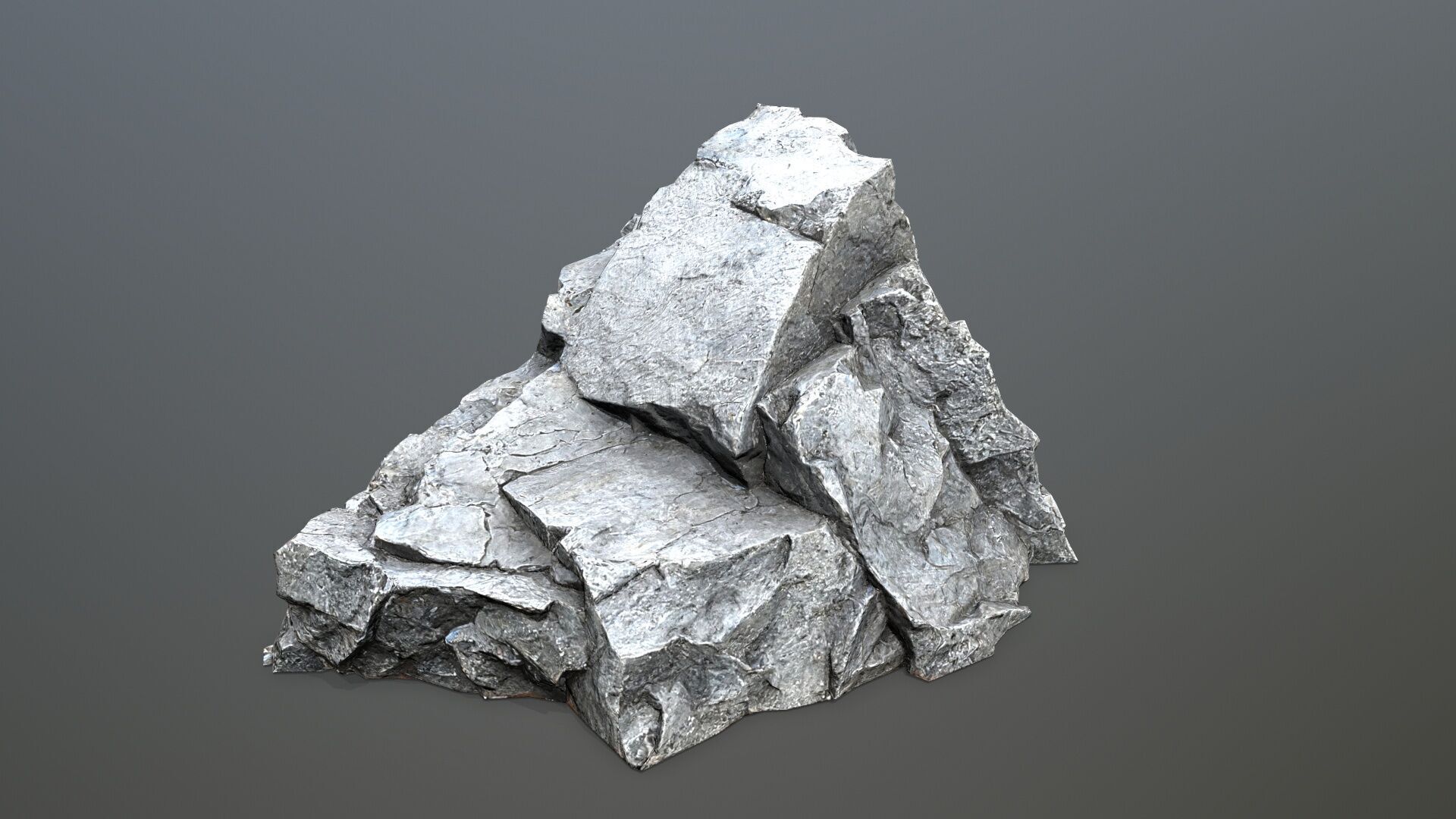 cliff rocks Low-poly 3D model_3