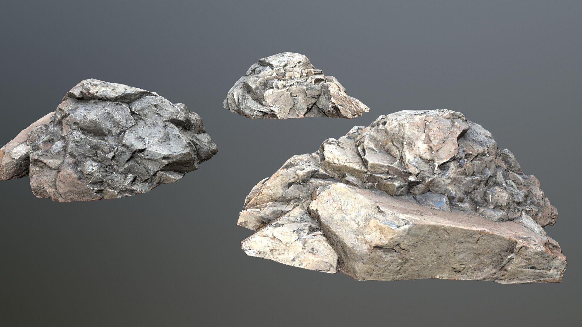 cliff rocks Low-poly 3D model_12