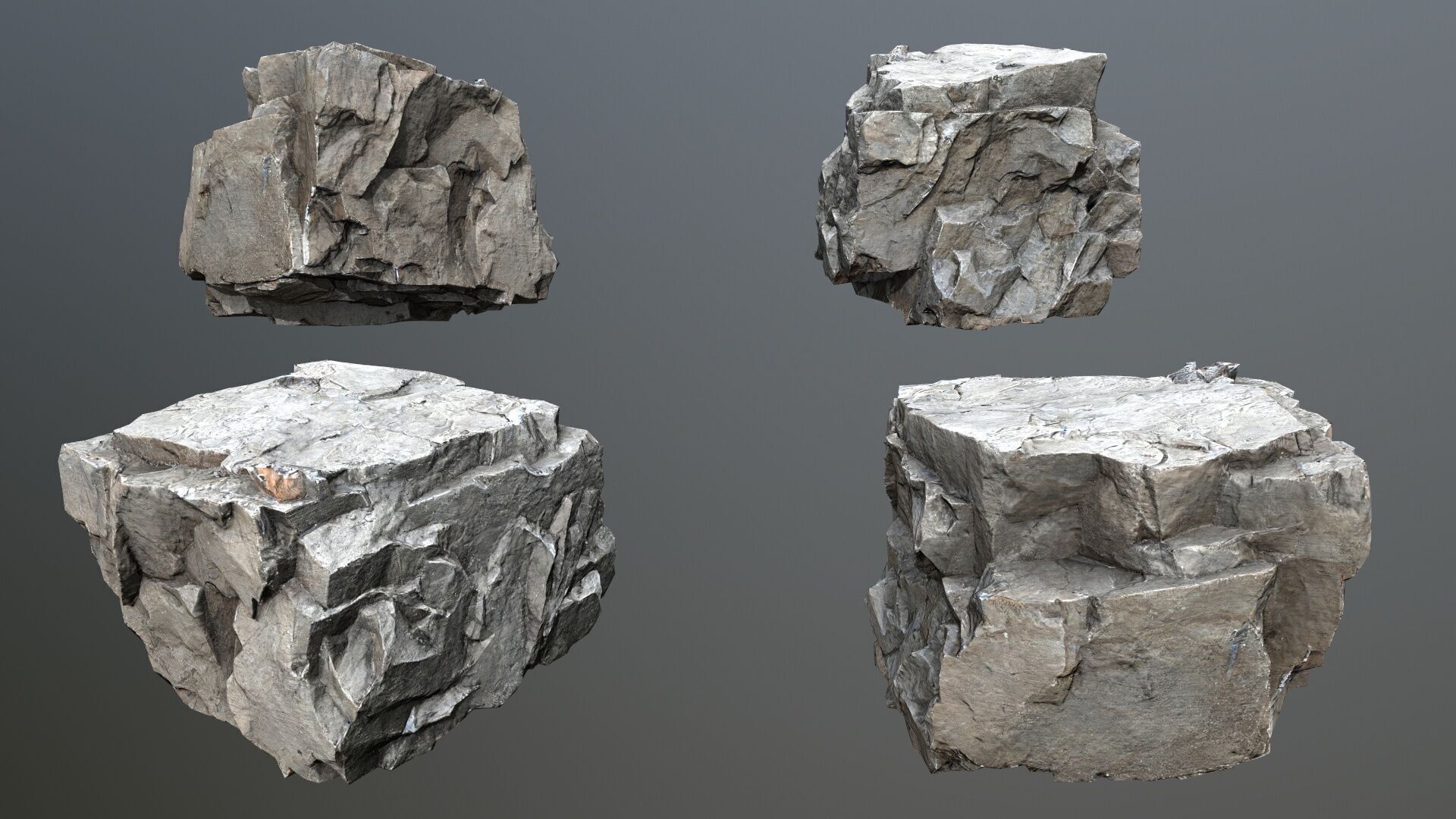 cliff rocks Low-poly 3D model_8