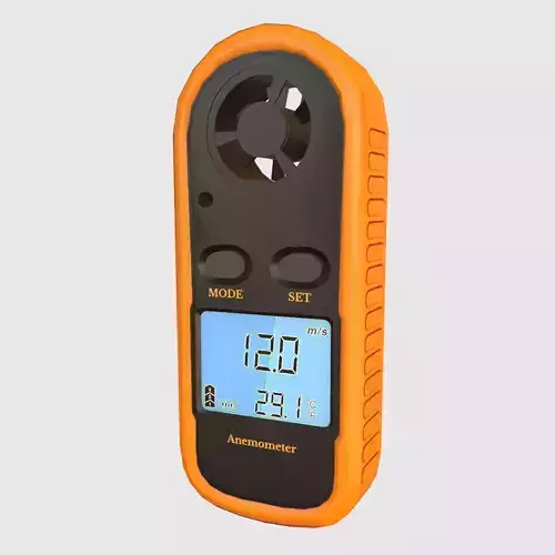 Digital Anemometer Wind Speed Meter Low Poly