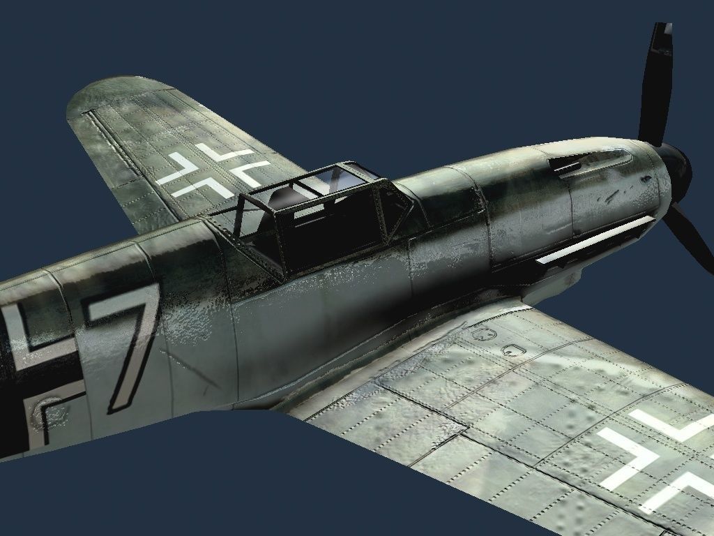 Bf-109G wwii bf fighter Low-poly 3D model_1