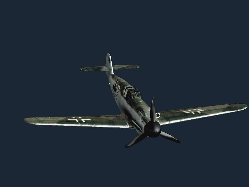 Bf-109G wwii bf fighter Low-poly 3D model_3