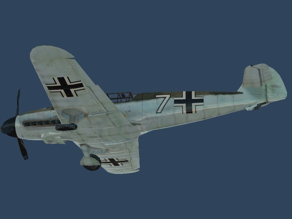 Bf-109G wwii bf fighter Low-poly 3D model_2